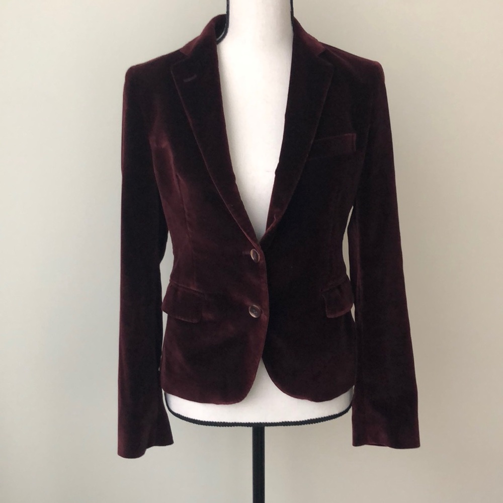Tagliatore Burgundy Velvet Blazer